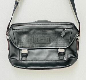 [ free shipping!! beautiful goods ]COACH Coach shoulder bag A2061 F88273 leather black storage bag attaching messenger bag men's popular brand 