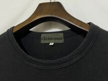 80s 90s Y's for men ワイズフォーメン ヴィンテージ yohji yamamoto ヨウジヤマモト コットン ロンT スリット ブラック フェード 長袖_画像4