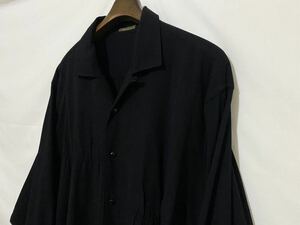 80s 90s Y's for men ワイズフォーメン ヴィンテージ yohji yamamoto ヨウジヤマモト レーヨン オープンカラー シャツ コート ブラック