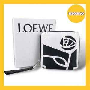 入手困難 極美品 LOEWE 箱付き パズル ローズ 白黒 財布