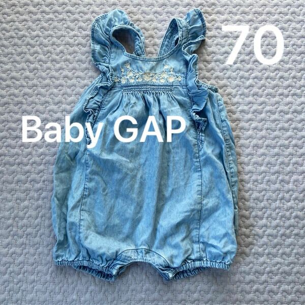 ベビーギャップ　BabyGAP カバーオール　女の子　70 ロンパース　ベビー服　韓国　刺繍　