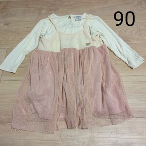 長袖インナー キャミワンピース アンサンブル CECIL McBEE 90 ピンク