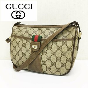 GUCCI/ショルダーバッグ/gg柄/シェリーライン/アクセコ/斜め掛け/肩掛け/金具付き/ユニセックス/オールドグッチ/SC3