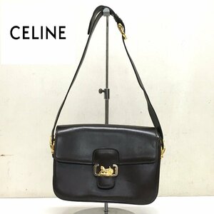 CELINE/ショルダーバッグ/馬車金具/レザー/肩掛け/セリーヌ/レディース/ヴィンテージ/オールド/CB11