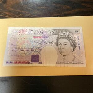 старый . Англия банкноты 20 фунт .