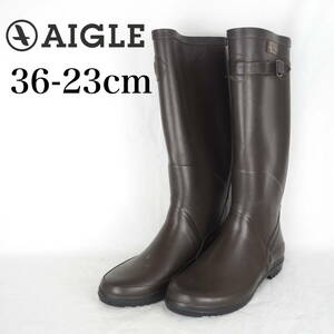 EB5296*AIGLE*エーグル*レディースレインブーツ*36-23cm*茶