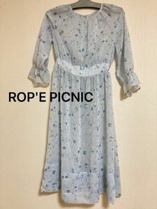 ROP'E PICNIC ワンピース ロング　ブルー　シースルー　春夏　模様　パーティー　