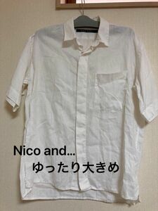 ニコアンド niko and シャツ ホワイト　半袖　透け感　麻