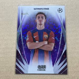 Gavi Purple Refractor /75 Ultimate Stage 2023-24 Topps Chrome UEFA Club Competitions Parallel