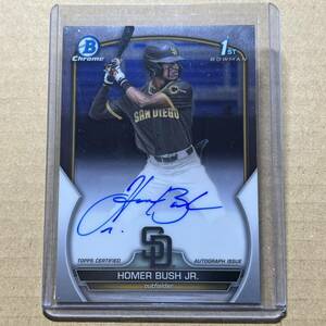 Homer Bush Jr. 1st Bowman Chrome Auto 2023 Bowman Draft Baseball MLB Autograph 直筆サイン