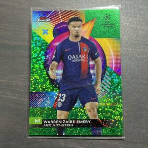Warren Zaire-Emery Speckle Green Refractor Parallel /125 2023-24 Topps Finest UEFA Club Competitions Soccer