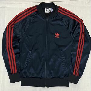 80s Vintage adidas ATP USA производства чёрный красный to зеркальный . il Logo джерси спортивная куртка грузовик верх черный Adidas 80 годы б/у одежда 