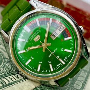 【美しいカラー】セイコー5 メンズ腕時計 グリーン 自動巻き ヴィンテージ