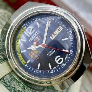 【かっこいい】セイコー5 バルセロナ メンズ腕時計 ブルー 自動巻 ヴィンテージ