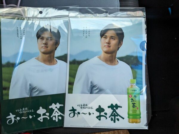 大谷翔平　A4クリアファイル　お〜いお茶　２枚セット クリアファイル　伊藤園