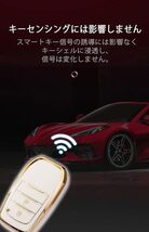 【送料無料、匿名配送】トヨタ スマートキーケース TPU キーカバー 白銀 3ボタン ハリアー プリウス 60系_画像4