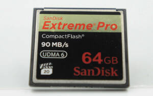 【SanDisk CompactFlash】サンディスク・コンパクトフラッシュ Extreme Pro 64GB 使用回数僅か★程度良好