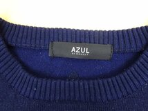 メンズ AZUL by moussy アズールバイマウジー 長袖 ニット セーター 星柄 サイズM 紺 ネイビー_画像4