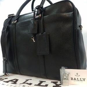 [ не использовался класс ] Bally BALLY сумка "Boston bag" 2way плечо мужской бизнес кожа натуральная кожа командировка A4/PC возможно большая вместимость большая сумка наклонный .. с ключом чёрный 