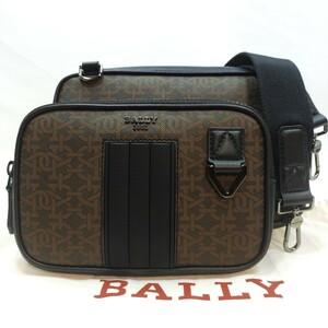 [ близко год / не использовался ] Bally BALLY 3×2way сумка на плечо поясная сумка сумка "body" мужской кожа кожа наклонный ..B монограмма Logo металлические принадлежности чёрный 