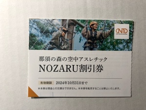 日本駐車場開発 株主優待券 NOZARU割引券1枚 那須の森 空中アスレチック 即決あり