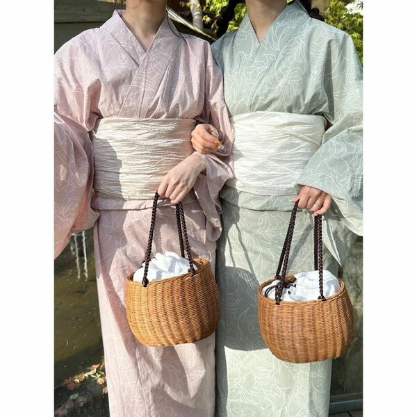 【本日限定価格】モダン花柄浴衣セット グリーン◆ゆかた 兵児帯 大人 花柄 上品