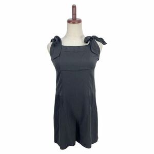 GIORGIO ARMANIjoru geo Armani lady's black silk overall all-in-one One-piece dress 