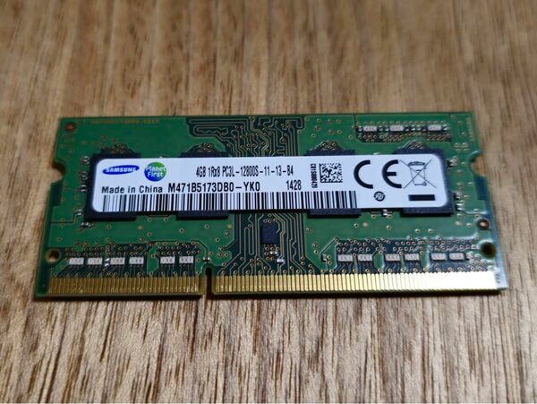 Samsung DDR3L PC3L-12800S 4GB ノート用SO-DIMM　動作確認済み　pc3 12800 サムスン