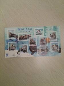 海のいきもの　シリーズ　第6集　令和4年　シール切手　グリーティング切手　84円×10枚　ラッコ