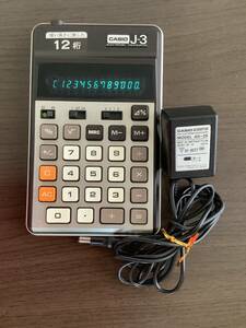 CASIO J-3 green fluorescence tube display 12 column calculator 1982 year Showa era 57 year that time thing 