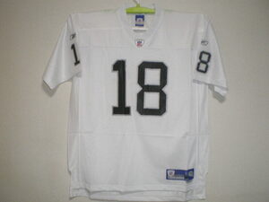 Reebok NFL プレミアJERSEY レイダース＃18 モス SIZE XL ホワイト