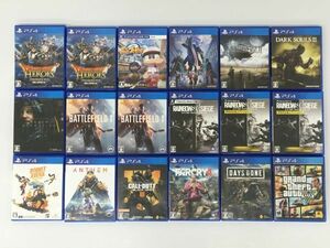 K18-975-0523-040[ used ]PS4 game soft 18ps.@( gong ke/ power Pro /DMC/FF/ dark soul /tes -stroke /BF/COD/ fur klai/GTA other )