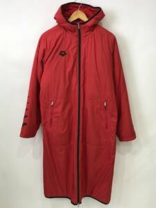  Descente company manufactured arena bench coat long Zip up lining boa Logo red sport ARN-2306 Arena SIZE:S#0521G②