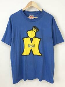 USA製 Hanes社製 HECKEL JIYUGAOKA ロゴ Tシャツ ブルー ヘッケル 古着 ヴィンテージ 希少 レア SIZE：L■0520E