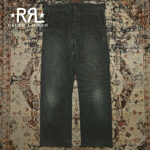 【逸品】 RRL Black Gray Carpenter Trousers 【32×30】 ブラックグレー カーペンター トラウザー 剣道着 黒 Ralph Lauren 月桂樹 パンツ