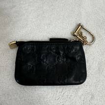 GUCCI グッチ コインケース 小銭入れ カードケース　キーケース　レザー　シマ　GG 金具　ブラック　黒 447964 2091_画像2