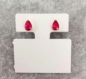[ new goods ]K18YG yellow gold gold natural Myanma ruby earrings 