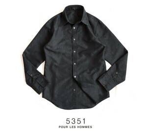 5351POUR LES HOMME（5351プールオム）透け感のある総花柄フラワードレスシャツ size3　MADE IN JAPAN 日本製