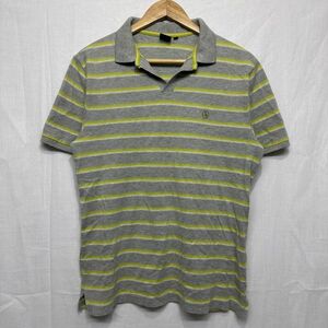 AIGLE Aigle Short sleeve polo-shirt with short sleeves border stripe men's L outdoor gray b19241