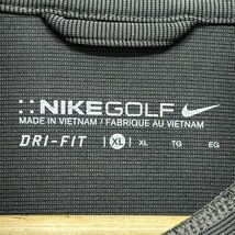 NIKE GOLF ナイキ ゴルフ モック タートル ネック 長袖 ロングスリーブ シャツ メンズ ウェア DRIFIT カーキ ブラック XL ロゴ 刺繍 b19286_画像9