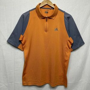 adidas golf アディダス ゴルフ テーラーメイド ショート スリーブ 半袖 ハーフ ジップ シャツ ウェア M メンズ オレンジ b19285