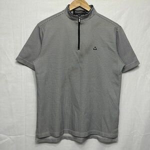 le coq sportif golf ルコックスポルティフ ゴルフ ショートスリーブ ハーフジップ 半袖 ポロシャツ ウェア メンズ M 白 黒 b19297
