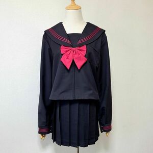 大きいサイズ6L★本格派 女子高生 制服コスプレ えんじラインセーラー服 JK JC スクール ミニスカート 女装用にも最適サイズ