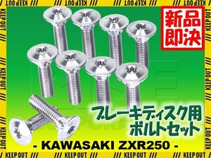 メール便OK！チタンボルト カワサキ ZXR250専用 ブレーキディスクボルト フロント用 10本セット M8×30 P1.25 シルバー 軽量化 カスタム