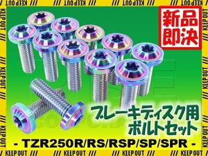 メール便OK！チタンボルト ヤマハ TZR250R RS RSP SP SPR 3XV専用 ブレーキディスクボルト フロント用 12本セット M8×25 P1.25 焼き色