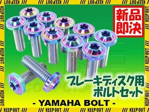 メール便OK！チタンボルト ヤマハ BOLT専用 ブレーキディスクボルト 前後セット フロント リア 12本セット M8×25 P1.25 焼き色 カスタム