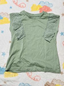 新品　綿100％フリル袖Tシャツ110cm★半袖Tシャツ半袖カットソーチュニックフリル袖 半袖カットソー