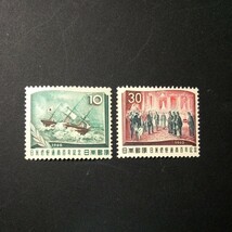 切手　日米修好通商100年記念　全2種　1960年_画像1