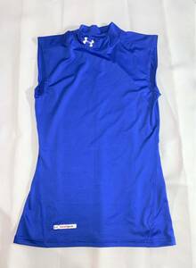 【美品】UNDER ARMOUR/アンダーアーマー/MD/タンクトップ/ノースリーブ/半袖/青ブルー/スポーツウェア/練習着/トレーニング/ジム/