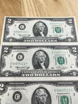《希少》《レア》幻の２ドル札　２ドル紙幣　２ドル札　未裁断　４枚綴り　幸運の紙幣　アメリカ紙幣_画像2